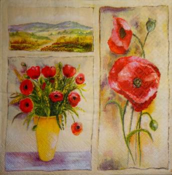 021 Anemones, Poppy - 3-ply (grün) - Ti-Flair